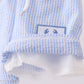 Blue stripe seersucker crab embroidery swim trunks