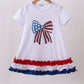 White bow sequin ruffle dress