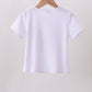 White bow sequin mom&me top