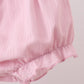 Pink fireworks flag smocked jacquard scalloped ruffle bloomer set