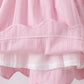 Pink fireworks flag smocked jacquard scalloped ruffle bloomer set