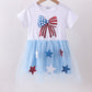 Blue bow star sequin tulle dress