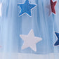 Blue bow star sequin tulle dress