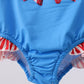 Blue bow sequin rashguard