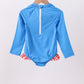 Blue bow sequin rashguard