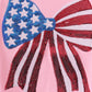 Pink flag bow sequin mom&me top