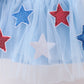 Blue bow star sequin skort set