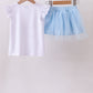 Blue bow star sequin skort set