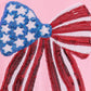 Pink flag bow sequin mom&me top