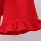 Pink flag embroidery gingham ruffle shorts set