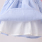 Blue Stripe Bow Smocked Seersucker Ruffle Shorts Set