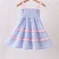 Blue Stripe Smocked Seersucker Mom Dress