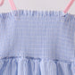 Blue Stripe Smocked Seersucker Mom Dress
