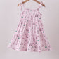 Pink golf print tiered dress