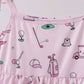 Pink golf print tiered dress