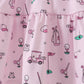 Pink golf print tiered dress
