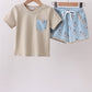 Penguin print shorts set