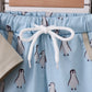 Penguin print shorts set