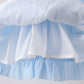 Blue Bow Smocked Embroidered Jacquard Dress