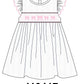 White Bow Smocked Jacquard Dress