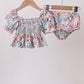 Pink Floral Smocked UPF Swim Set