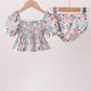 Pink Floral Smocked UPF Swim Set