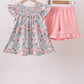 Pink Floral Smocked Set