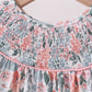 Pink Floral Smocked Set