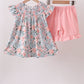 Pink Floral Smocked Set