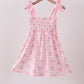 Pink bow smocked ruffle dress