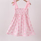 Pink bow smocked ruffle dress