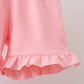 Pink Gingham Animal Embroidered Set