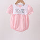 Pink Gingham Animal Embroidered Bubble