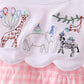Pink Gingham Animal Embroidered Bubble
