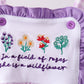 Purple floral embroidery gingham ruffle shorts set
