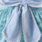 Blue beach print bow bloomer set