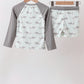 Green Stripe Shark UPF Rashguard Set