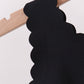 Black Scalloped Yoga Skorts Set