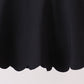 Black Scalloped Yoga Skorts Set