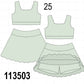 Green Scalloped Yoga Skorts Set