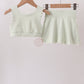Green Scalloped Yoga Skorts Set