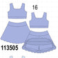 Violet Scalloped Yoga Skorts Set