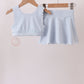 Blue Scalloped Yoga Skorts Set
