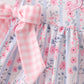 Pink Floral Applique Bow Bloomer Set