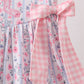 Pink Floral Bow Applique Bow Dress