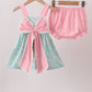 Pink Bow Floral Bloomer Set