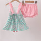 Pink Bow Floral Bloomer Set