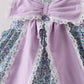 Purple floral print bow bloomer set