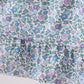 Purple floral print bow ruffle dress