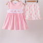 Pink Sailboat Embroidered Set